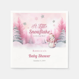 Rosa eine kleine Schneeflocke | Snow Girl Baby Dus Serviette