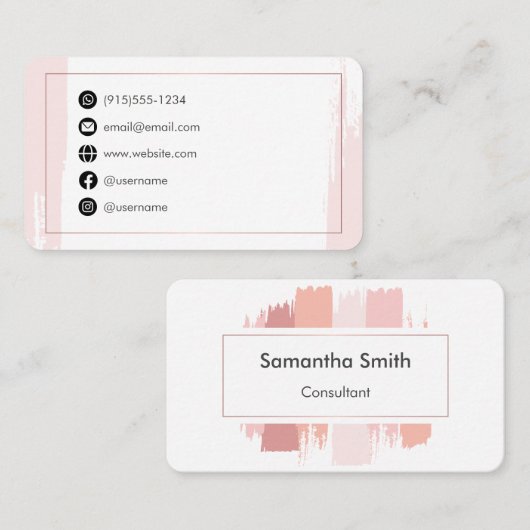 Rosa einfach modern visitenkarte (Vorne/Hinten)