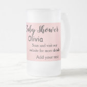 Rosa einfache Babydusche q r Code hinzufügen Name  Mattglas Bierglas (VorderseiteRechts)