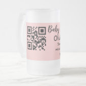 Rosa einfache Babydusche q r Code hinzufügen Name  Mattglas Bierglas (Vorderseite Links)