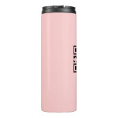 Rosa einfache Babydusche q r Code hinzufügen Name  Thermosbecher (Rückseite)