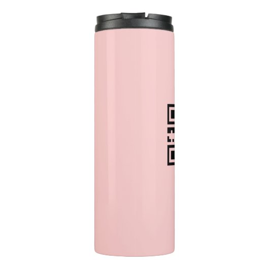Rosa einfache Babydusche q r Code hinzufügen Name  Thermosbecher (Rückseite)