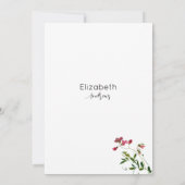 Rosa, einfache botanische Flora Brautparty Einladung (Rückseite)