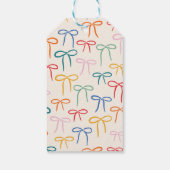 Rosa einfache Bow-Blank-Markierung Geschenkanhänger (Rückseite)