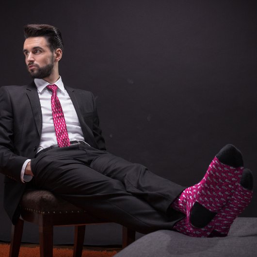 Rosa Einfache Bowling Button-Design Krawatte