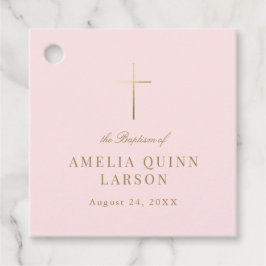 Rosa Einfache Elegante Gold Cross Taufen Christeni Geschenkanhänger