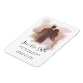 Rosa Einfache Elegante Moderne Schrift Foto Wasser Magnet (Linke Seite)