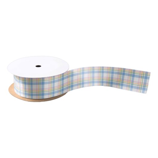 Rosa einfache Gingham-Karo-Weihnachten Satinband (Spule)
