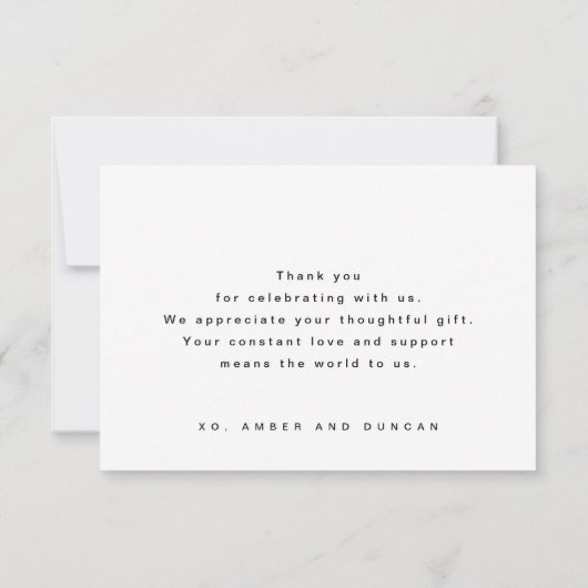 Rosa | Einfache Hochzeit Dankeschön Karte (Rückseite)