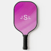 Rosa einfache Initialen niedliches Sportgeschenk f Pickleball Schläger (Rückseite)