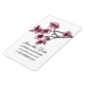 Rosa Einfache Kirschblüten Save the Date Magnet (Linke Seite)
