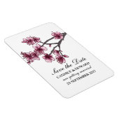 Rosa Einfache Kirschblüten Save the Date Magnet (Rechte Seite)
