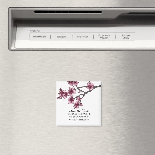 Rosa einfache Kirschblüten speichern das Datumsmag Magnet (In Situ (Geschirrspüler))