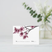 Rosa Einfache Kirsche Blüten Platzkarten (Stehend Vorderseite)