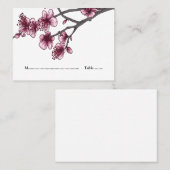 Rosa Einfache Kirsche Blüten Platzkarten (Vorne/Hinten)