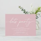 Rosa | Einfache moderne Mädchen jeden Geburtstag Einladung (Stehend Vorderseite)