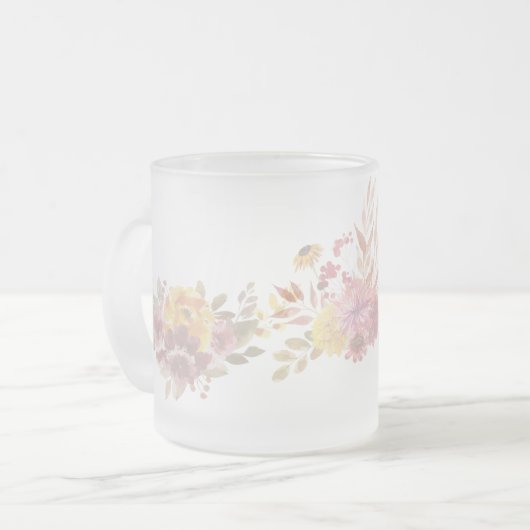 Rosa einfache Moderne rosa Blütenblume für sie Mattglastasse (Vorderseite Links)