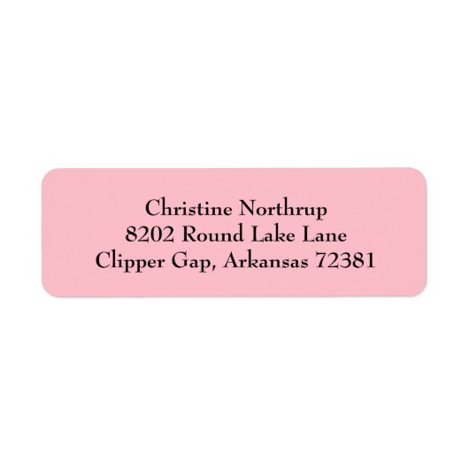 Rosa Einfache Schlichte Rücksendeadressen-Aufklebe (Vorne)