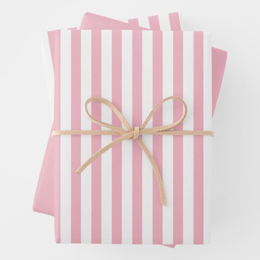rosa, einfache Streifen Muster Geometrie Geschenkpapier Set (Beispiel)