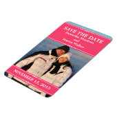 Rosa einfaches Chic-Foto Speichern Sie das Date Ma Magnet (Linke Seite)