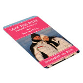 Rosa einfaches Chic-Foto Speichern Sie das Date Ma Magnet (Rechte Seite)