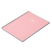 Rosa einfaches elegantes modernes Monogramm Notizblock (Linke Seite)