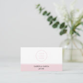 Rosa einfaches Logo QR-Code Social Media Visitenkarte (Stehend Vorderseite)