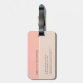 Rosa | Einfaches Monogramm Gepäckanhänger (Rückseite vertikal)