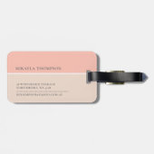 Rosa | Einfaches Monogramm Gepäckanhänger (Rückseite horizontal)