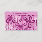 Rosa eingefärbte Blume Visitenkarte (Rückseite)