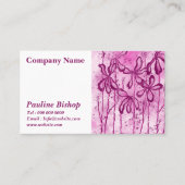 Rosa eingefärbte Blume Visitenkarte (Vorderseite)