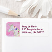 Rosa Einhorn-Adressetikett (Insitu)