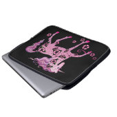 Rosa Einhorn auf Schwarzem Laptopschutzhülle (Vorne Knopf)