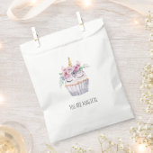 Rosa Einhorn Blumen Cupcake Geburtstag Geschenktütchen (Ausgeschnitten)