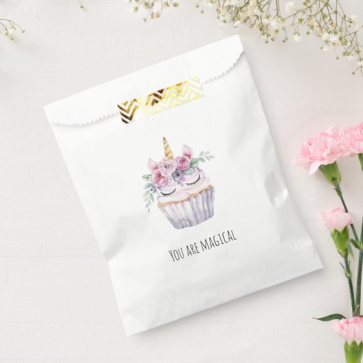 Rosa Einhorn Blumen Cupcake Geburtstag Geschenktütchen (Versiegelt)