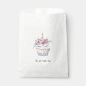 Rosa Einhorn Blumen Cupcake Geburtstag Geschenktütchen (Vorderseite)
