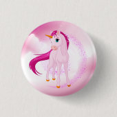 Rosa Einhorn Button (Vorderseite)
