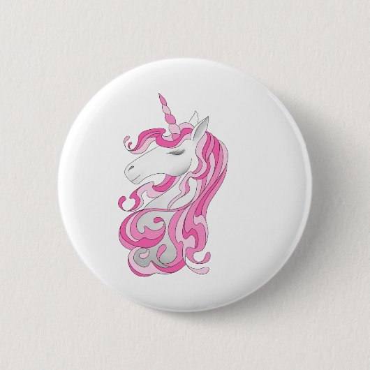 Rosa Einhorn Button (Vorderseite)