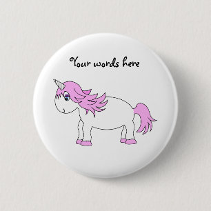 Rosa Einhorn Button
