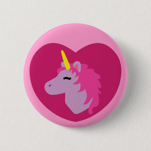 Rosa Einhorn Button
