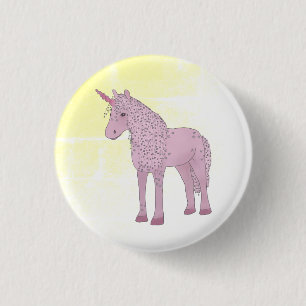 Rosa Einhorn Button