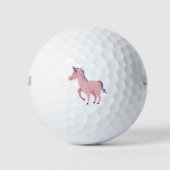 Rosa Einhorn-Cartoon Golfball (Vorderseite)