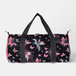 Rosa Einhorn-Drache-Mix Duffle Bag