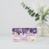 Rosa Einhorn Driving Credit Card Gold Floral Visitenkarte (Stehend Vorderseite)