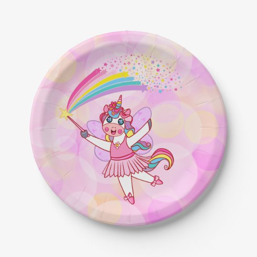 Rosa Einhorn Fairy Princess Paper Teller (Vorderseite)