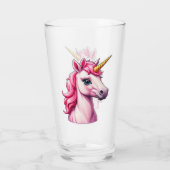 Rosa Einhorn Fantasy Glass Cup Glas (Rückseite)