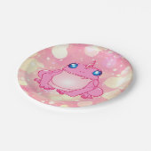 Rosa Einhorn-Frosch-Pappteller Pappteller (Schrägansicht)