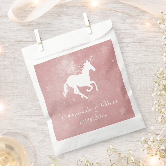 Rosa Einhorn-Gastgeschenk Hochzeit-Taschen Geschenktütchen (Ausgeschnitten)