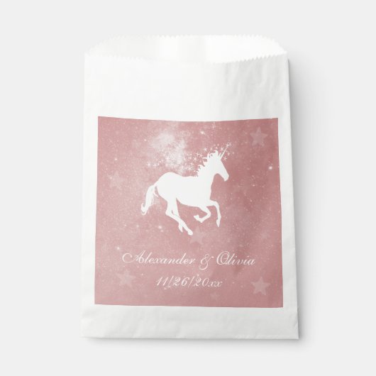 Rosa Einhorn-Gastgeschenk Hochzeit-Taschen Geschenktütchen (Vorderseite)