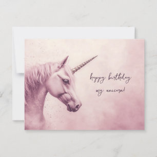 Rosa Einhorn Geburtstag Postkarte